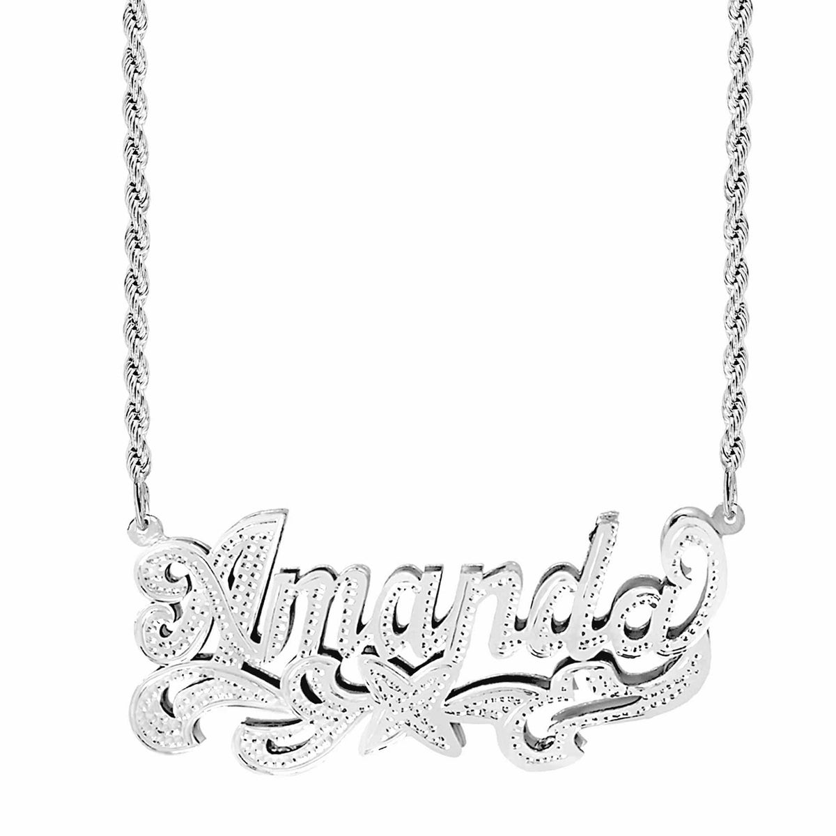 Personalized Double Plated Name Necklace &quot;Amanda&quot;