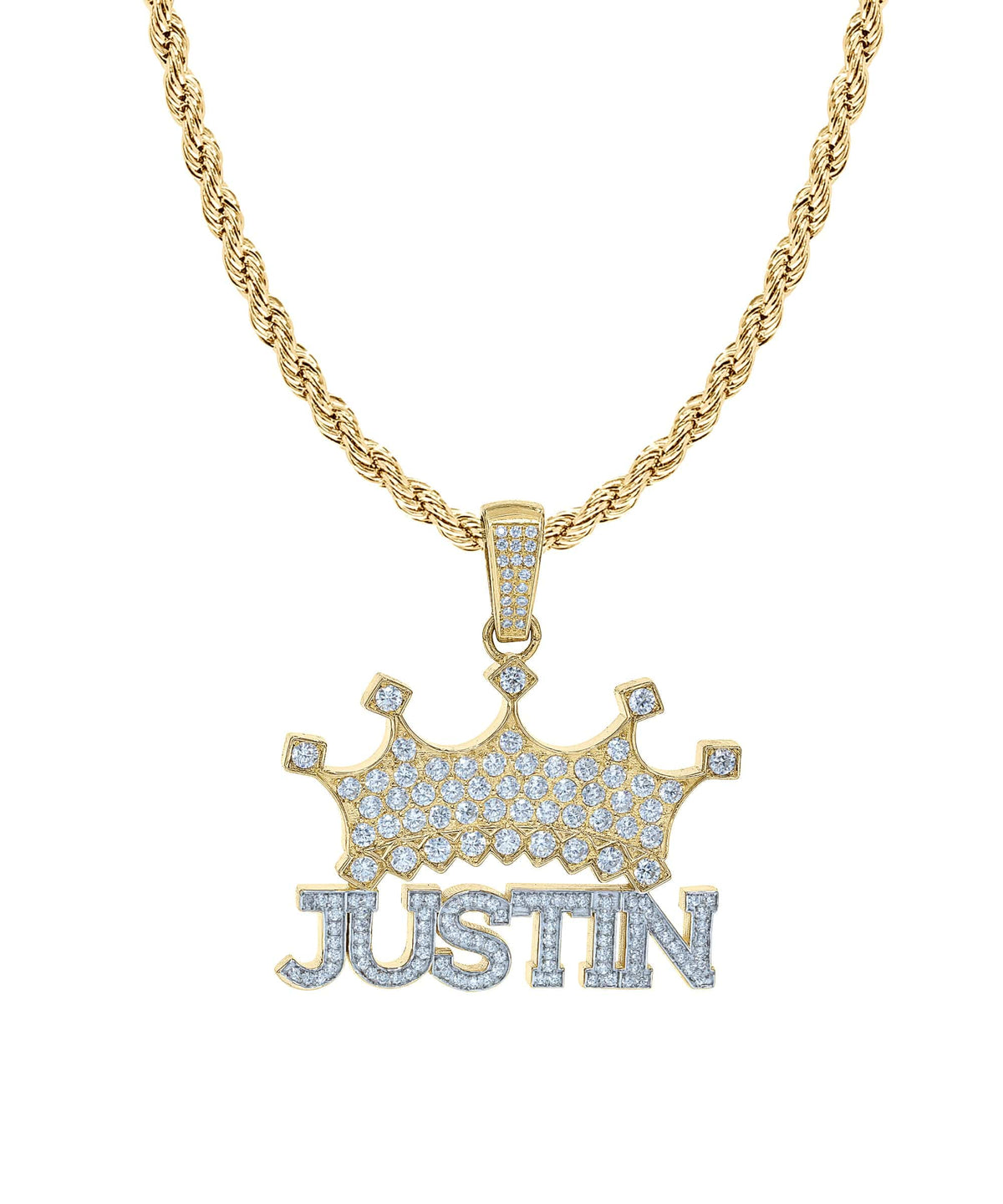 Personalized Birthstone Necklace with Crown &quot;Justin&quot;