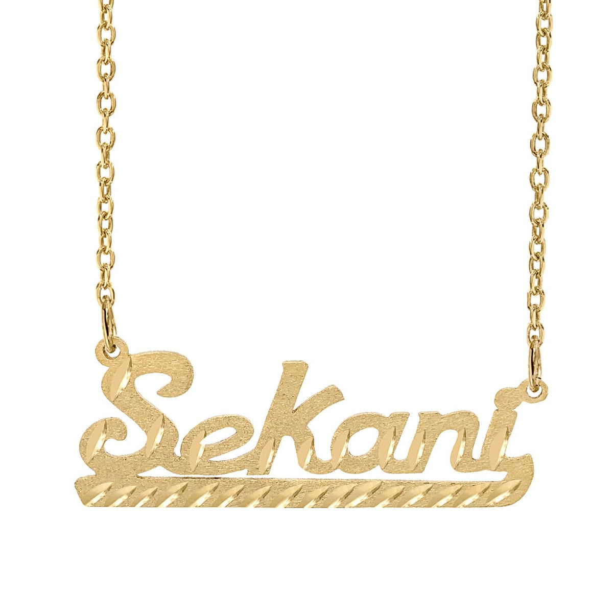 Personalized Name necklace with Diamond Cut &quot;Sekani&quot;