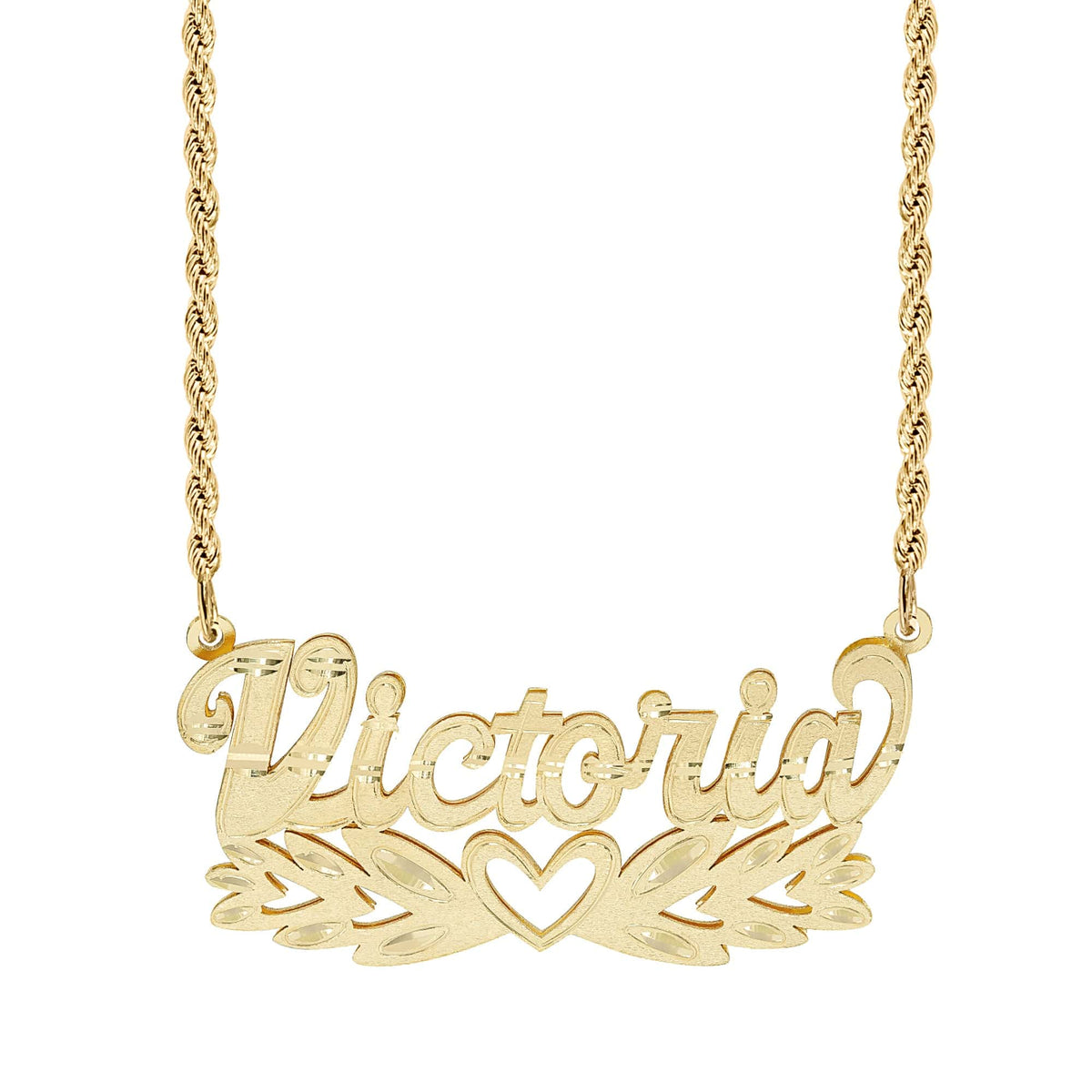 Personalized Double Nameplate Necklace &quot;Victoria&quot;