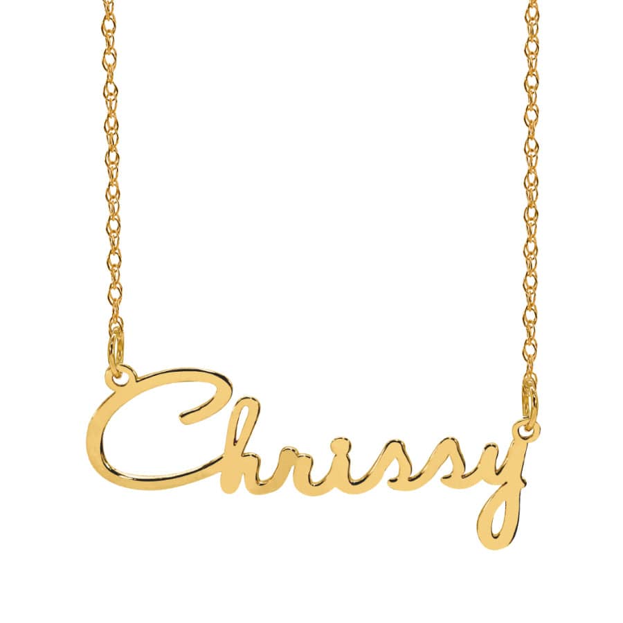 10K Solid Gold / Link chain / 18&quot; 10K Gold Dainty Name Necklace
