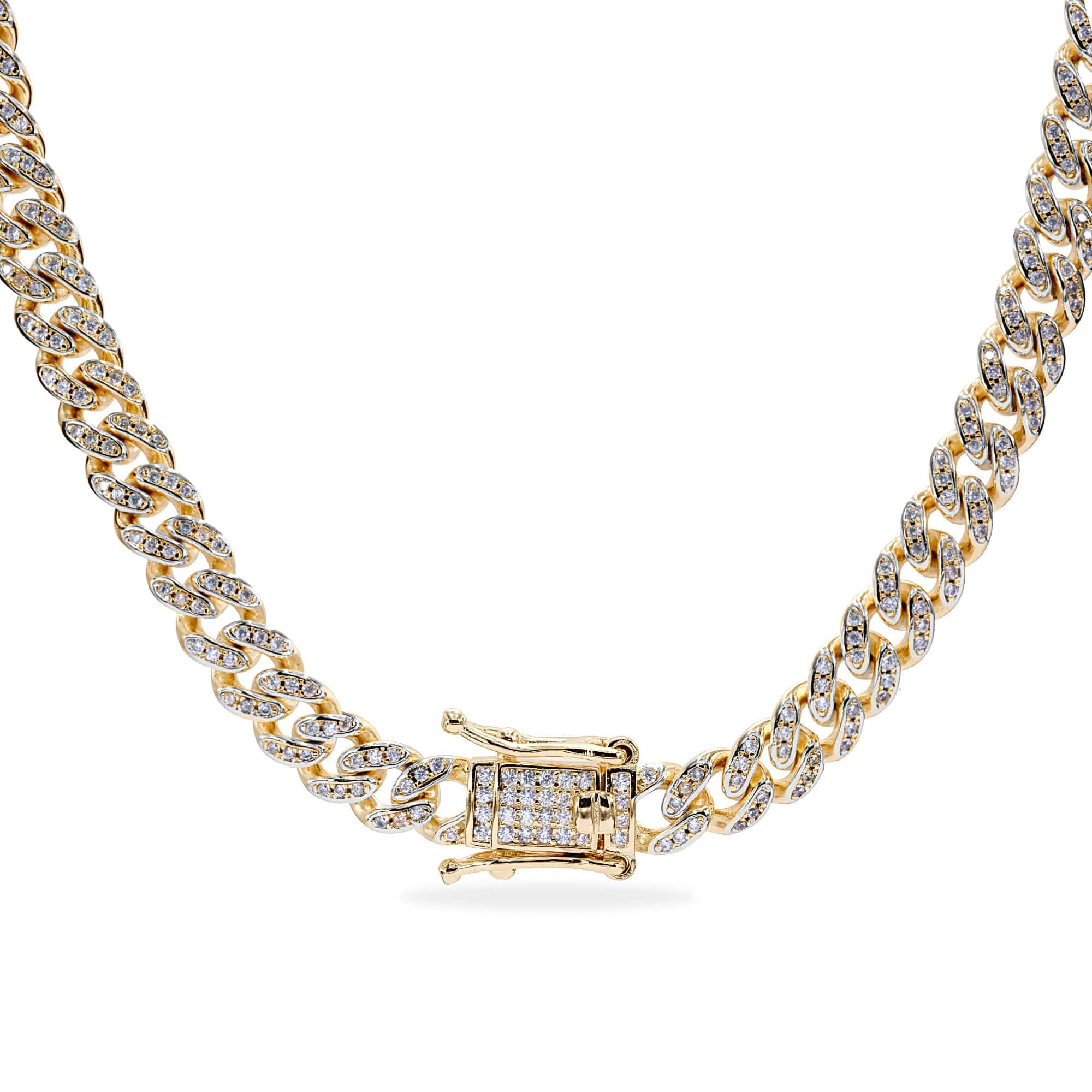 14k Gold Plated / 18" ICED OUT CUBAN CHAIN