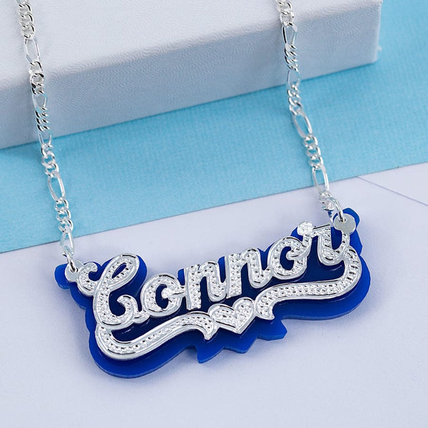 Acrylic name sales plate necklace