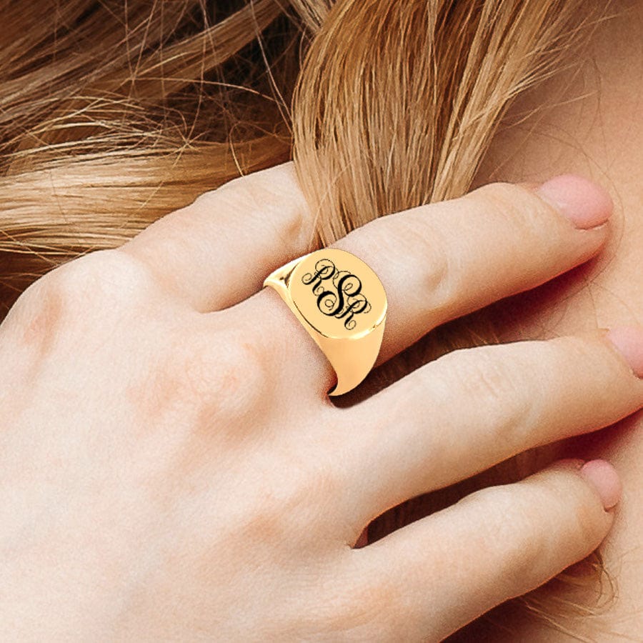 Gold Plated / 5 Classic Signet Monogram Ring