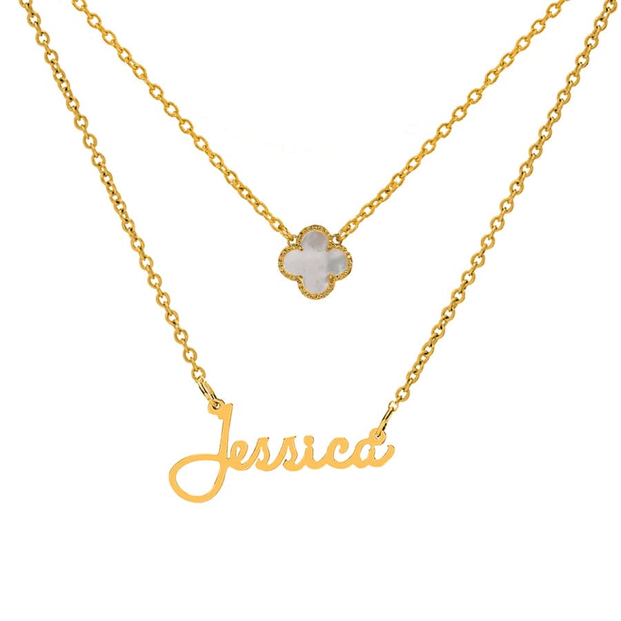 Clover Upgrade / Gold Plated &quot;Jessica&quot; Necklace with Motif