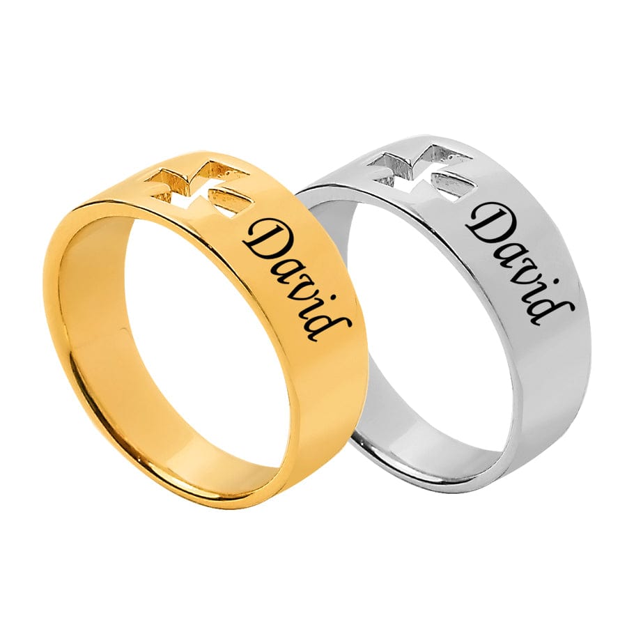 Cross Ring with Couples Names