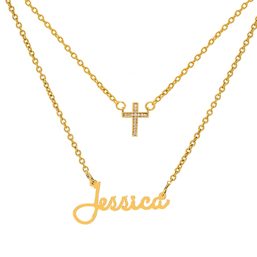Cross Upgrade / Gold Plated &quot;Jessica&quot; Necklace with Motif