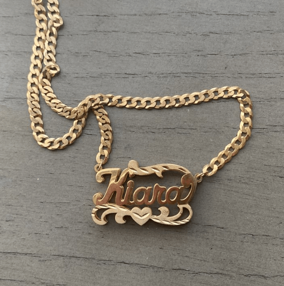 Gold diamond 2025 cut name necklace