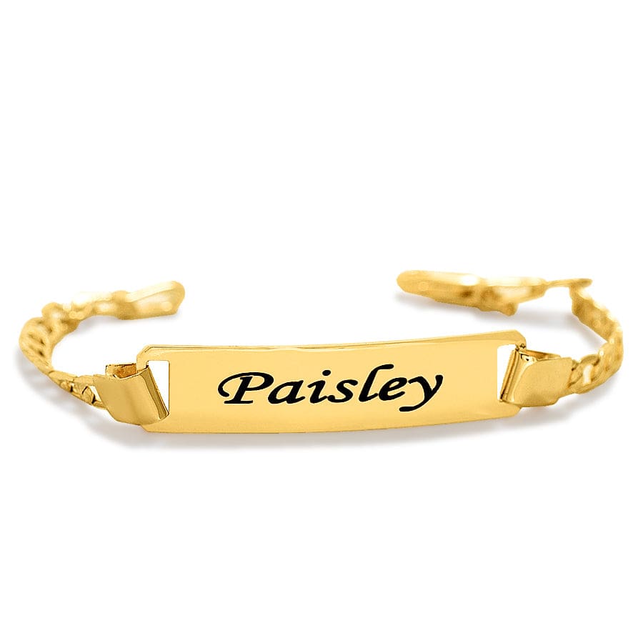 Gold Plated / 5&quot; Engraved Baby Bracelet
