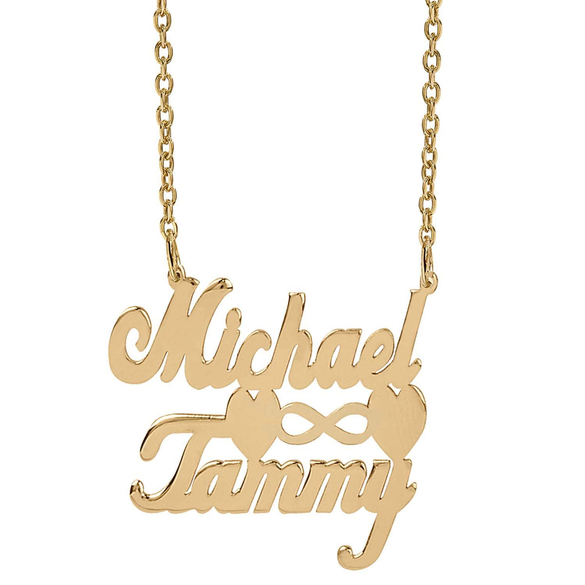 Gold Plated / Link Chain Michael &amp; Tammy Love Necklace