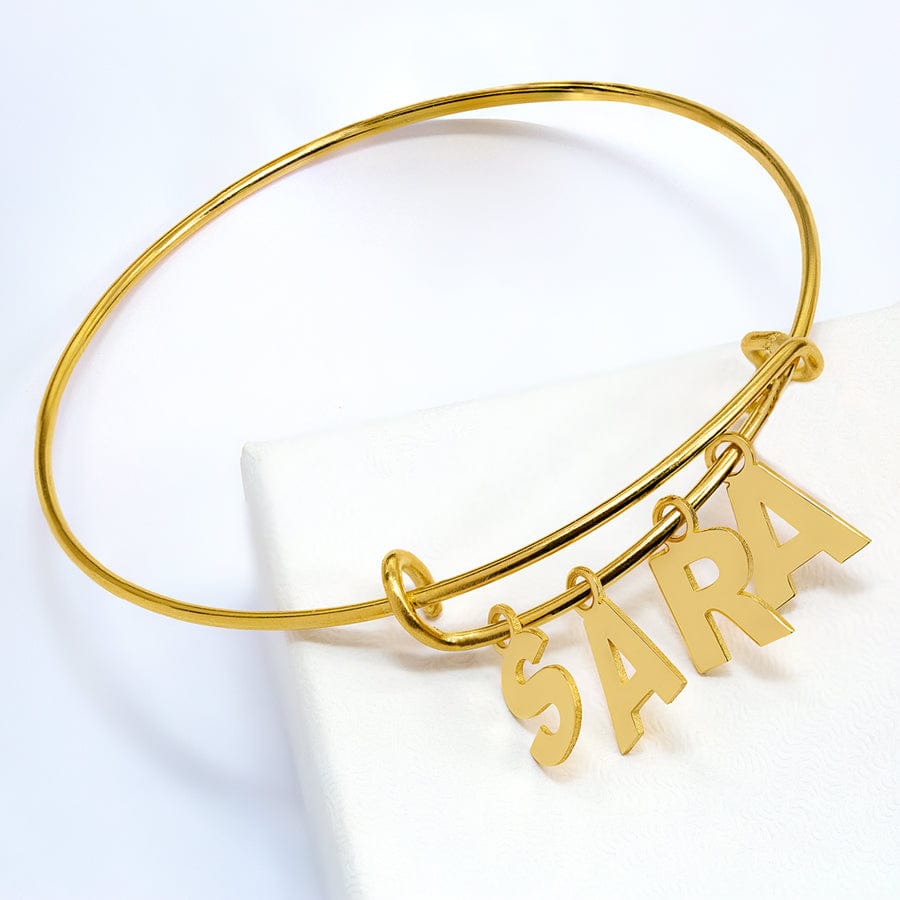 Gold Plated / No Custom Letter Charm Bracelet