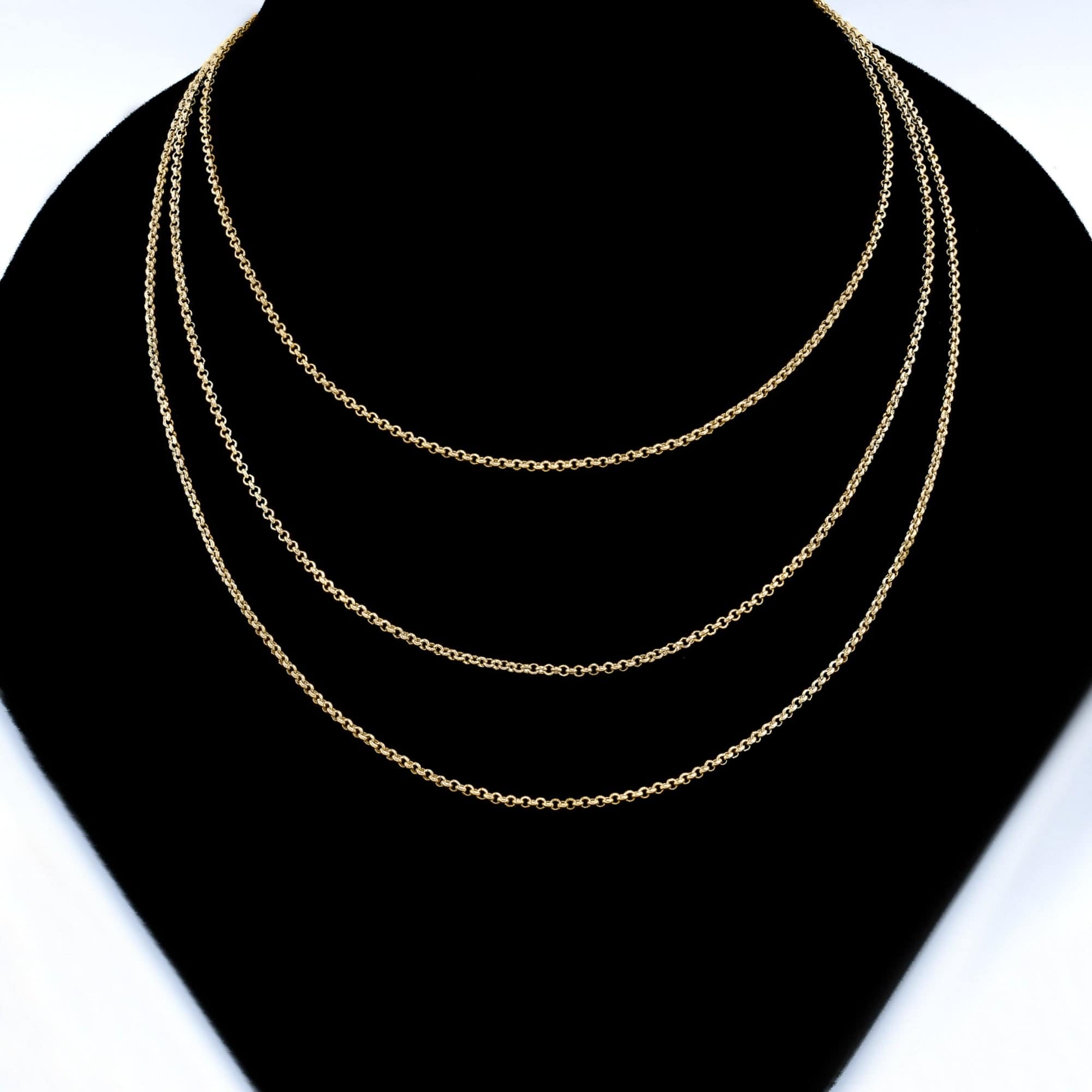 14k Gold over Sterling Silver NAKED ROLLO CHAIN