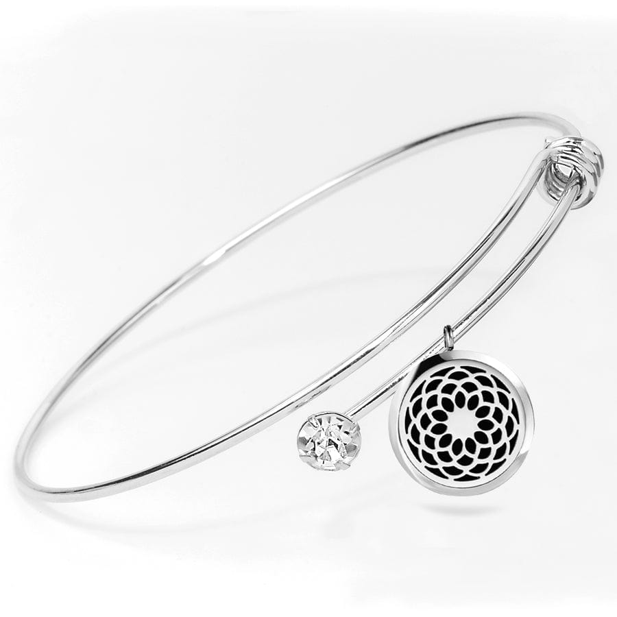 None / Essential Oil Diffuser Locket / Adjustable Bangle with Cubic Zirconia Stone Aromatherapy Essential Oil Diffuser Adjustable Bangle