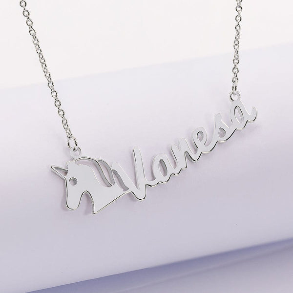 Unicorn necklace online with name