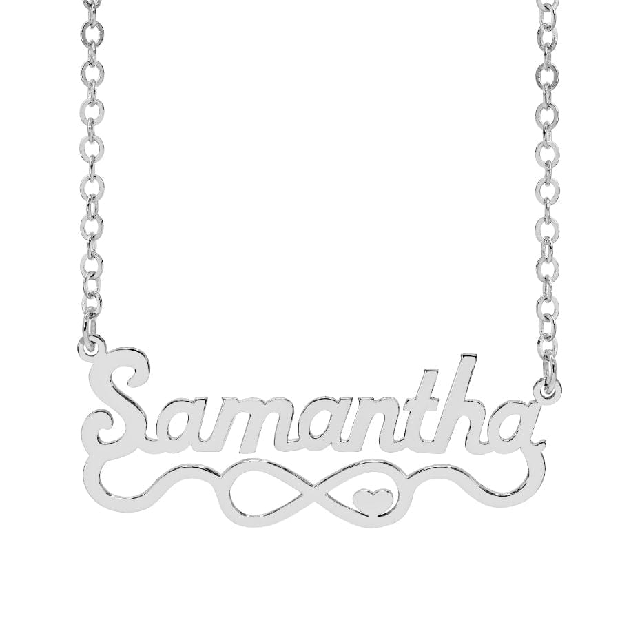 Silver Plated / Link Chain Infinity Name Necklace