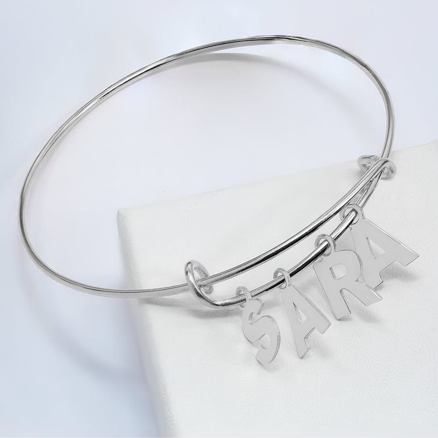 Silver Plated / No Custom Letter Charm Bracelet