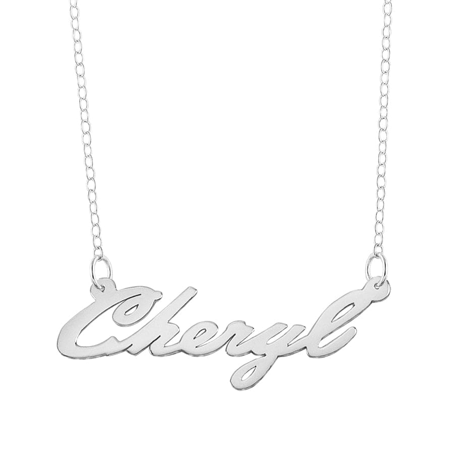 Sterling Silver / Link Chain Name Necklace &quot;Cheryl&quot;