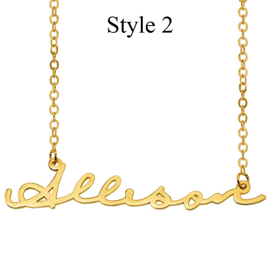 Style 2 / Gold Plated / Link Chain Custom Name Necklace