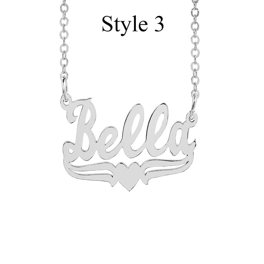 Style 3 / Silver Plated / Link Chain Custom Name Necklace