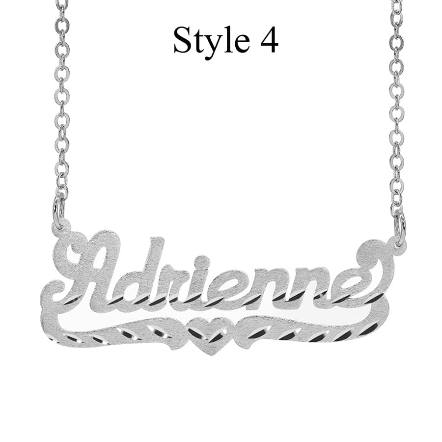 Style 4 / Silver Plated / Link Chain Custom Name Necklace