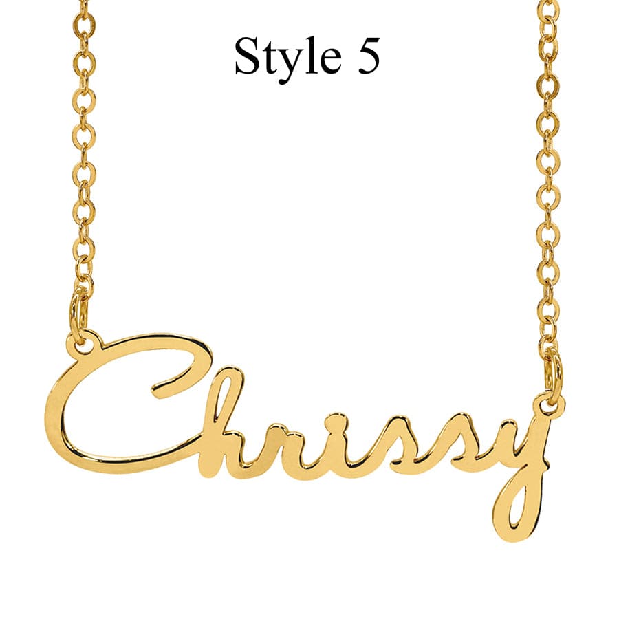 Style 5 / Gold Plated / Link Chain Custom Name Necklace