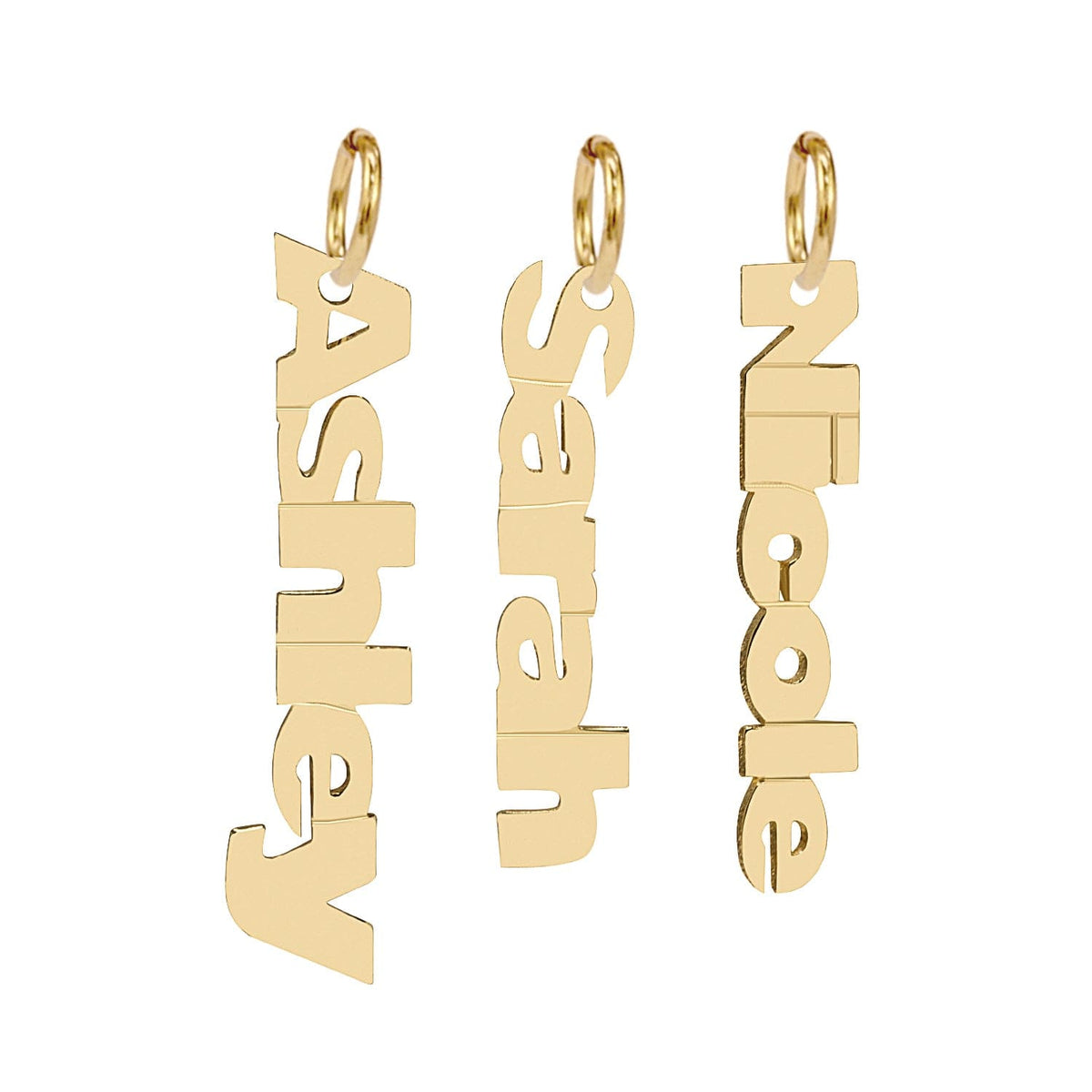 1 Pendant / Gold Plated Vertical Mini Name Pendant