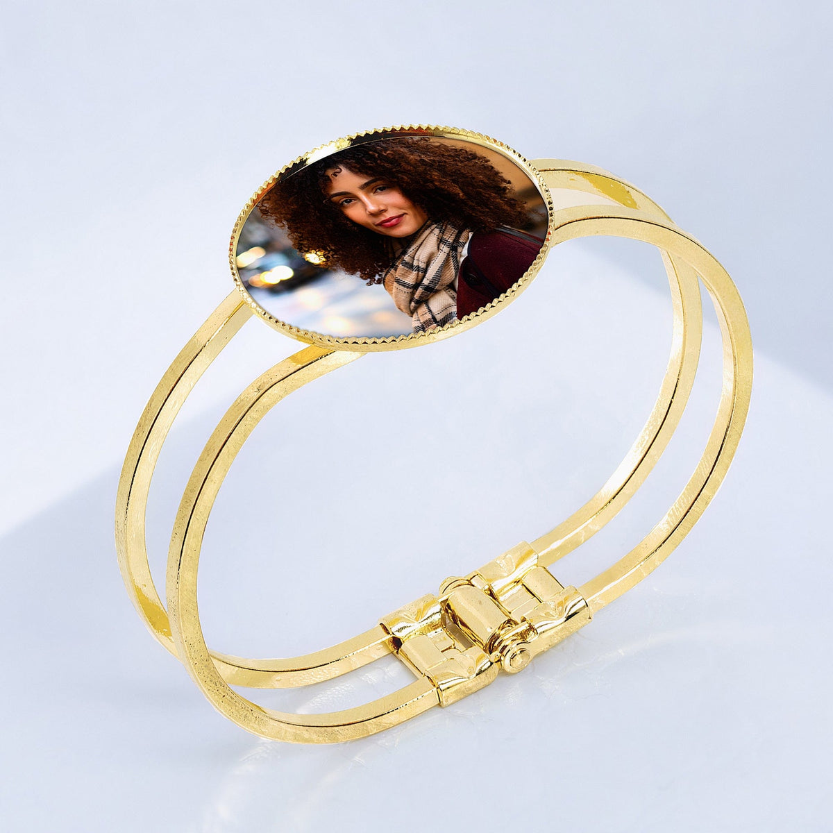 14k Gold over Sterling Silver Copy of Cutout Script Name Bangle
