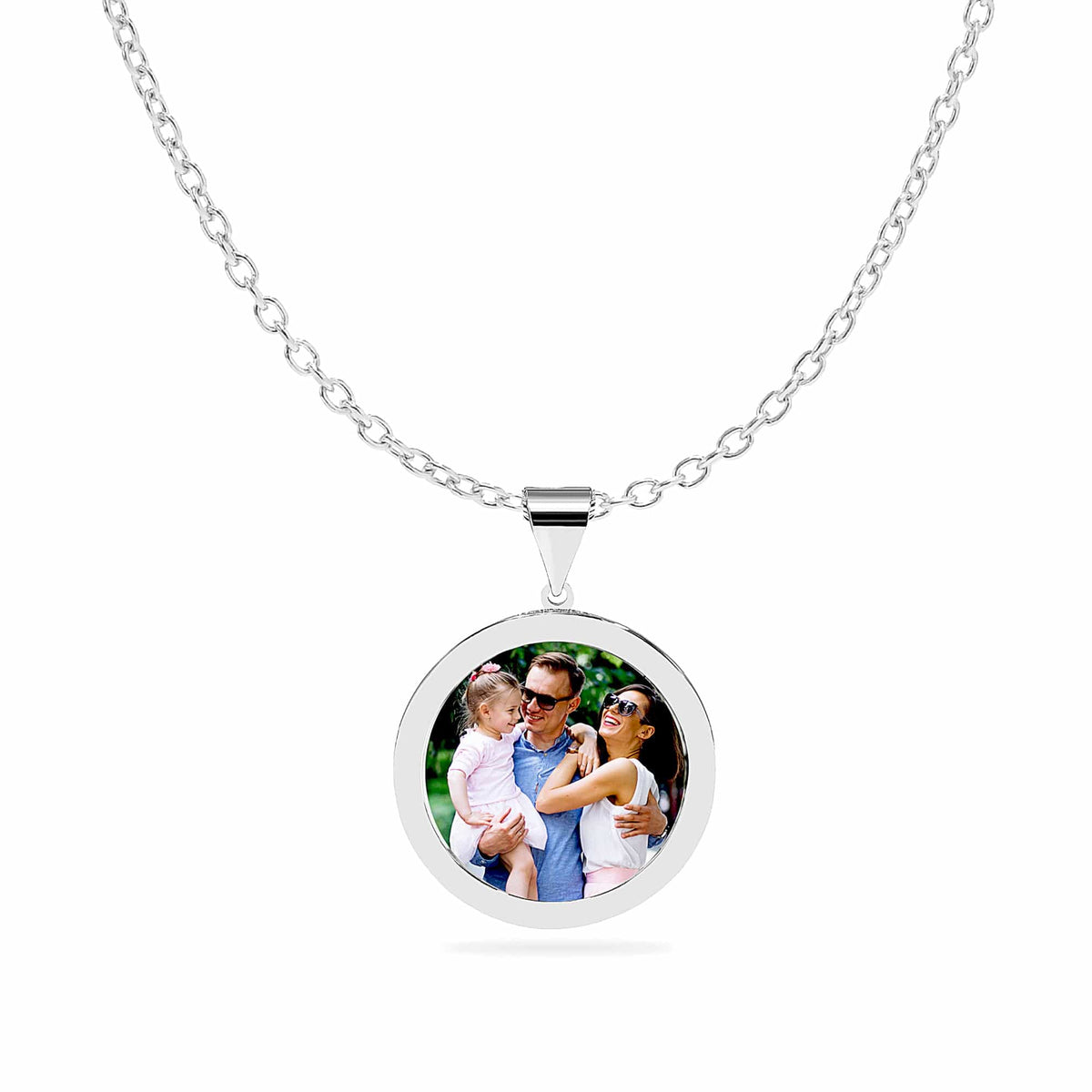 Multi-Pendants High Polished Round Photo Necklace