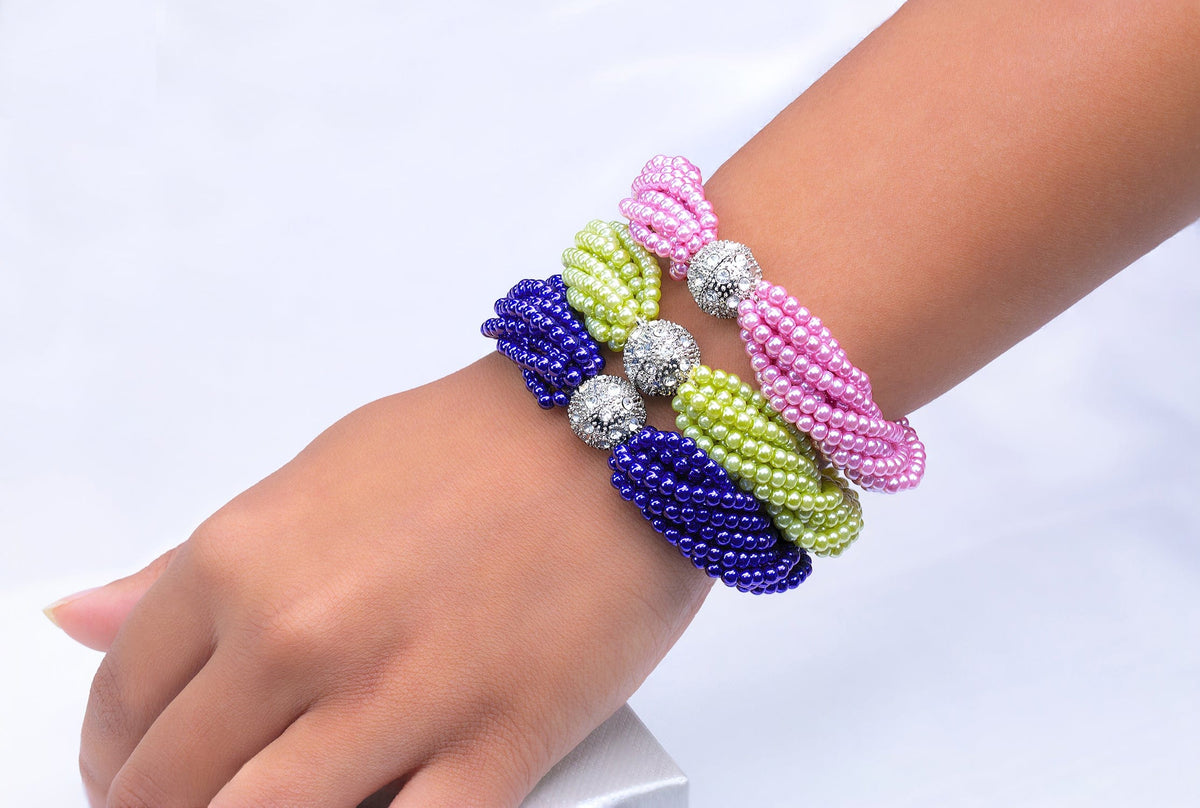 Colourful 3 Pearls Bracelets