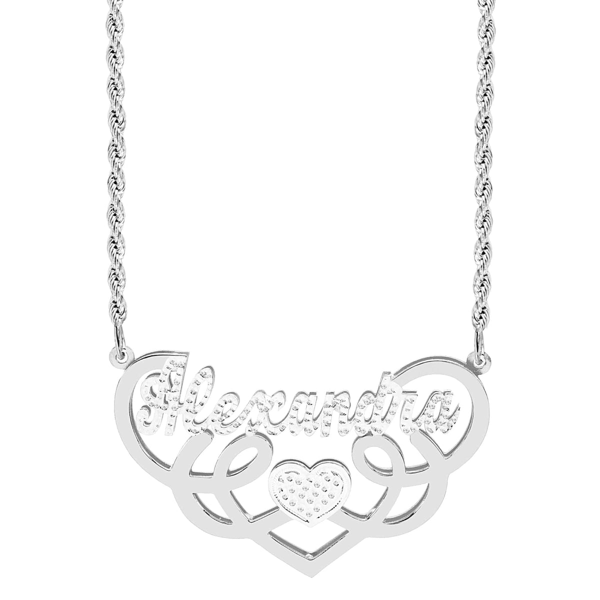 Fancy Double Plated Name Necklace &quot;Alexandra&quot;