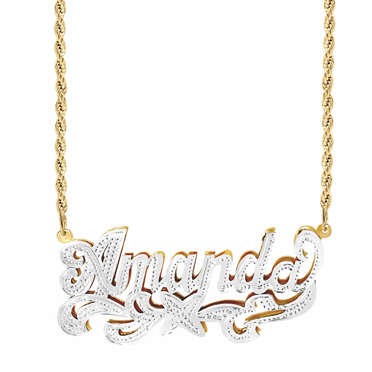 Personalized Double Plated Name Necklace &quot;Amanda&quot;