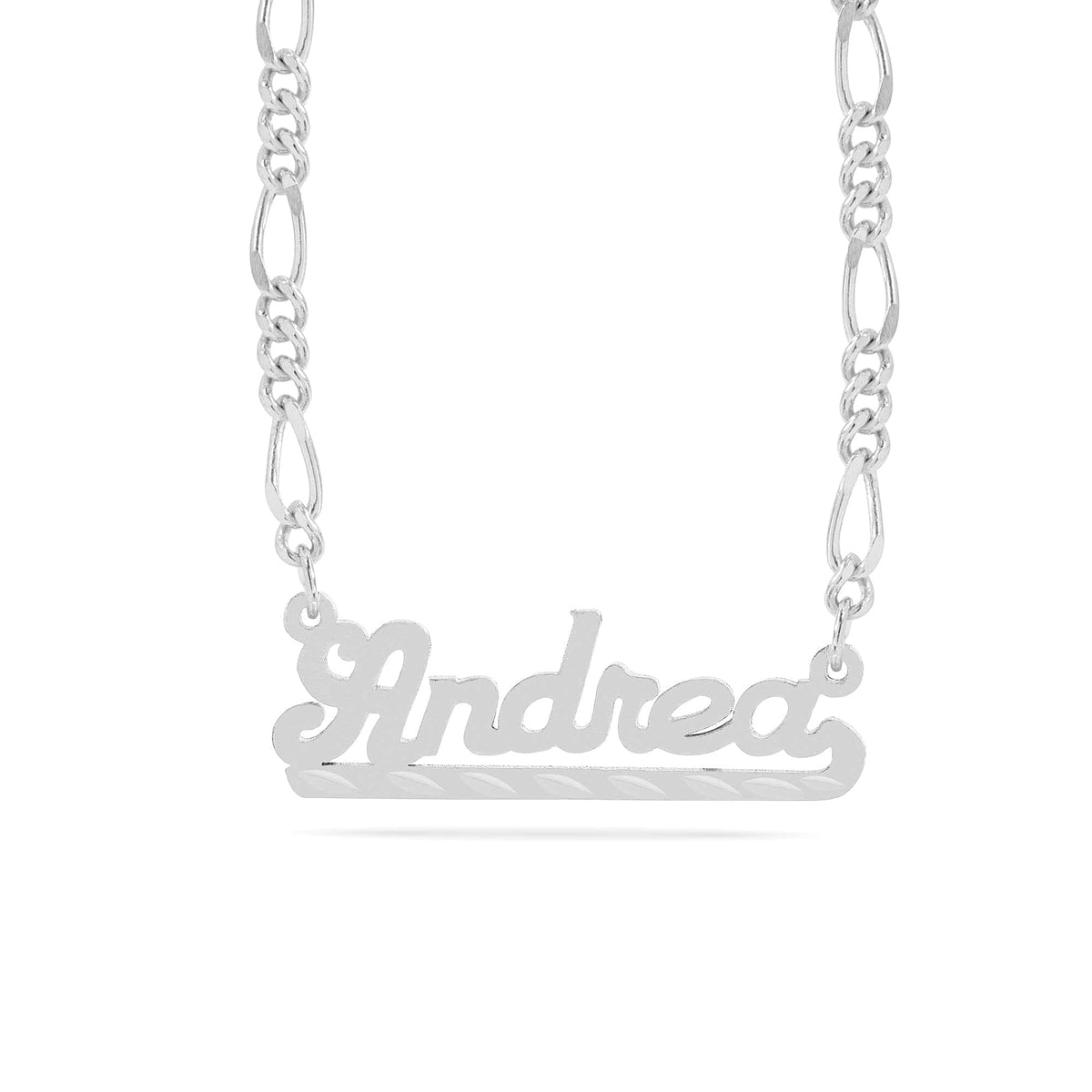 Personalized Name necklace with  Diamond Cut and Satin Finish &quot;Andrea&quot;