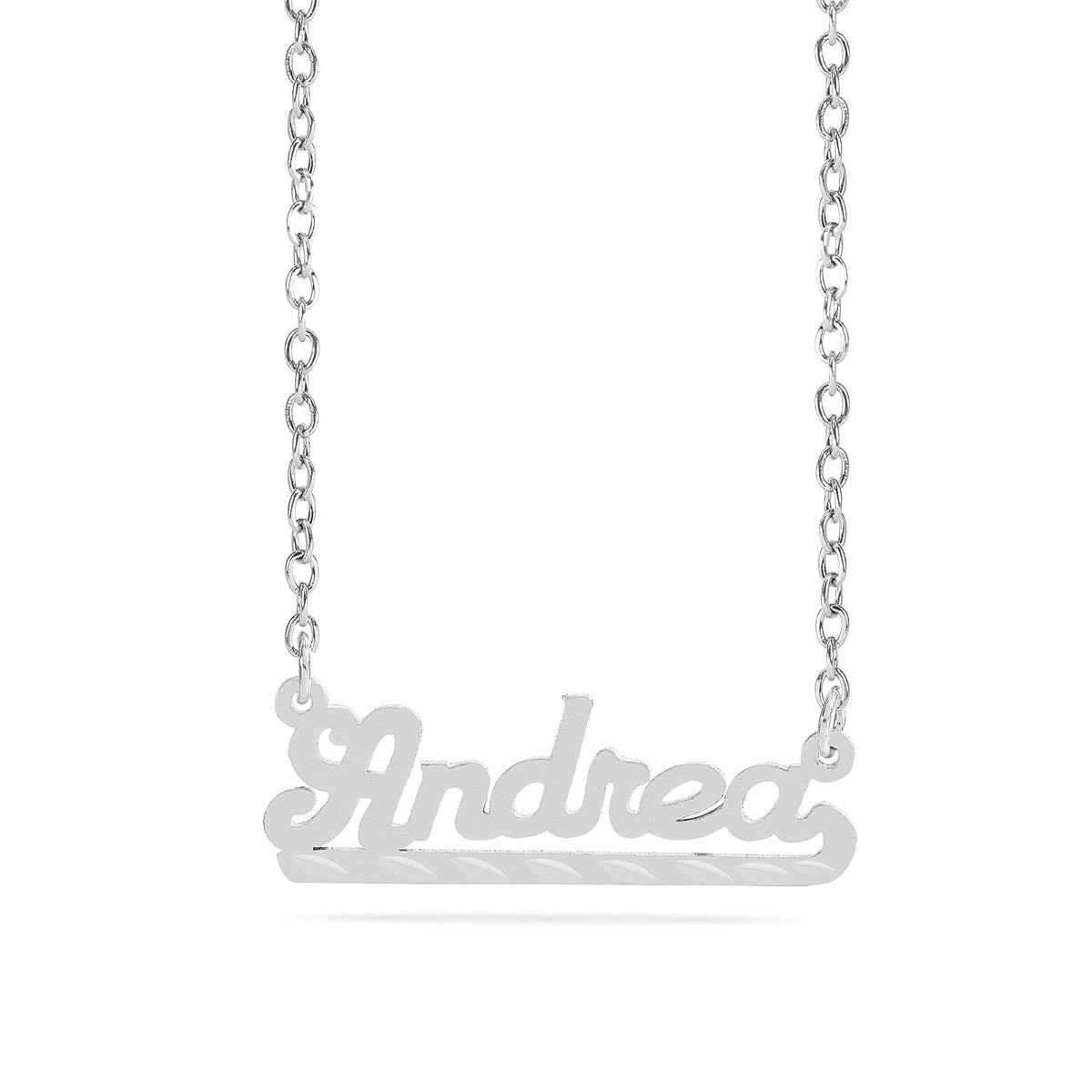 Personalized Name necklace with  Diamond Cut and Satin Finish "Andrea"