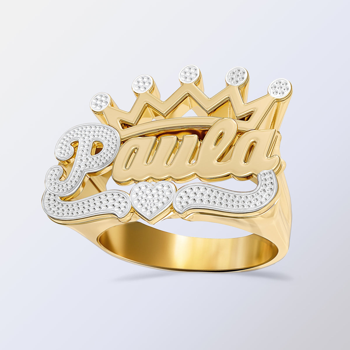 Custom Name Ring with Crown
