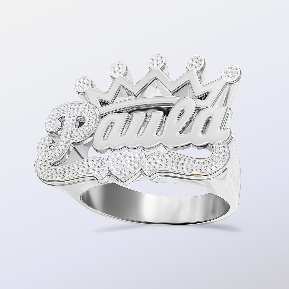 Custom Name Ring with Crown