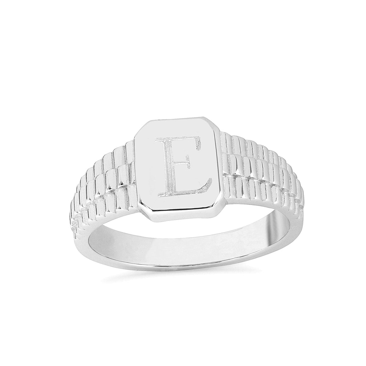 Mesh Ring with Engraving Initial