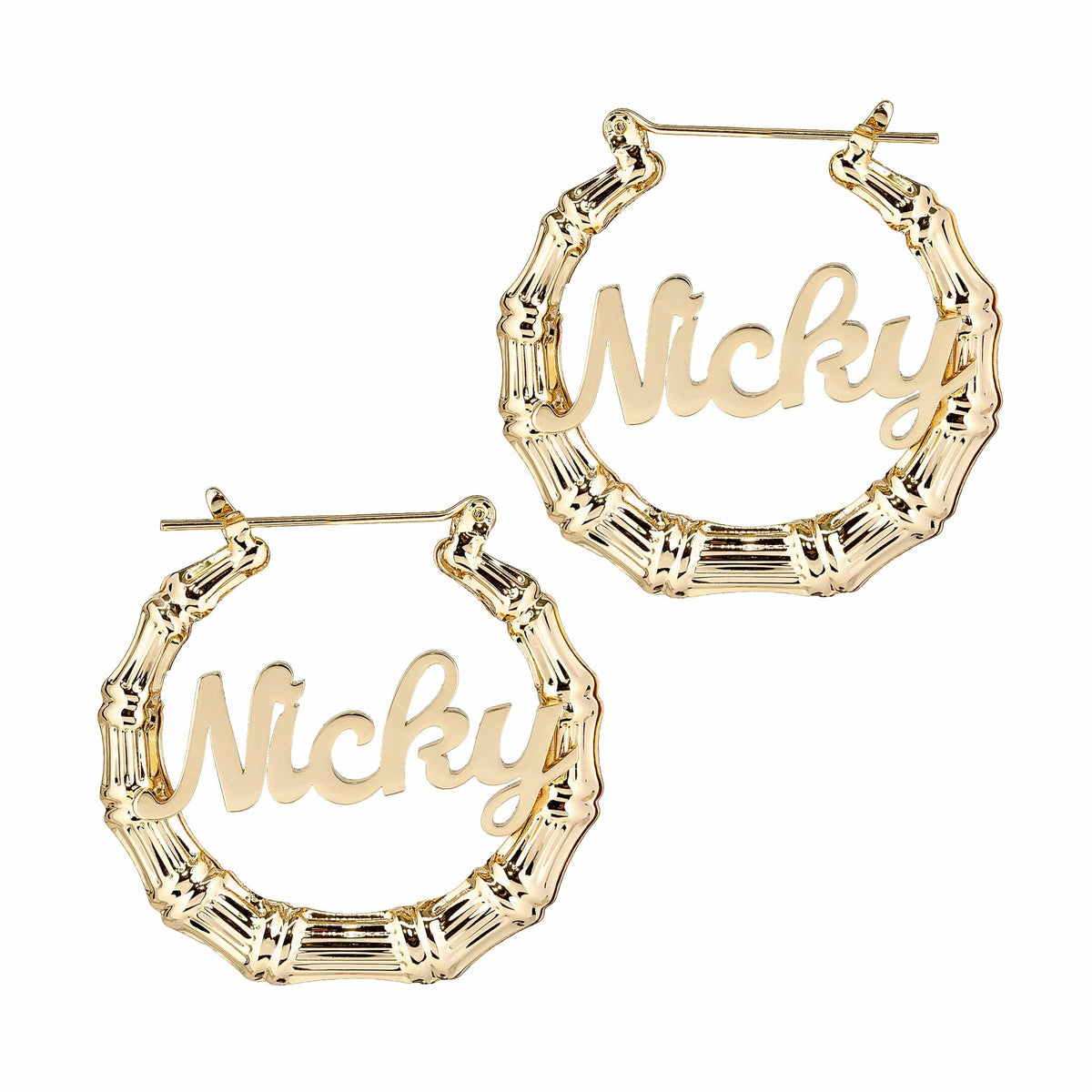 Personalized Bamboo Name Earrings