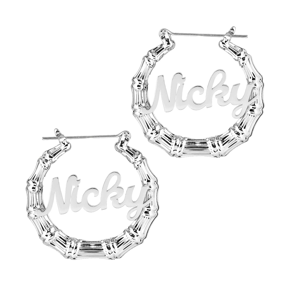 Personalized Bamboo Name Earrings