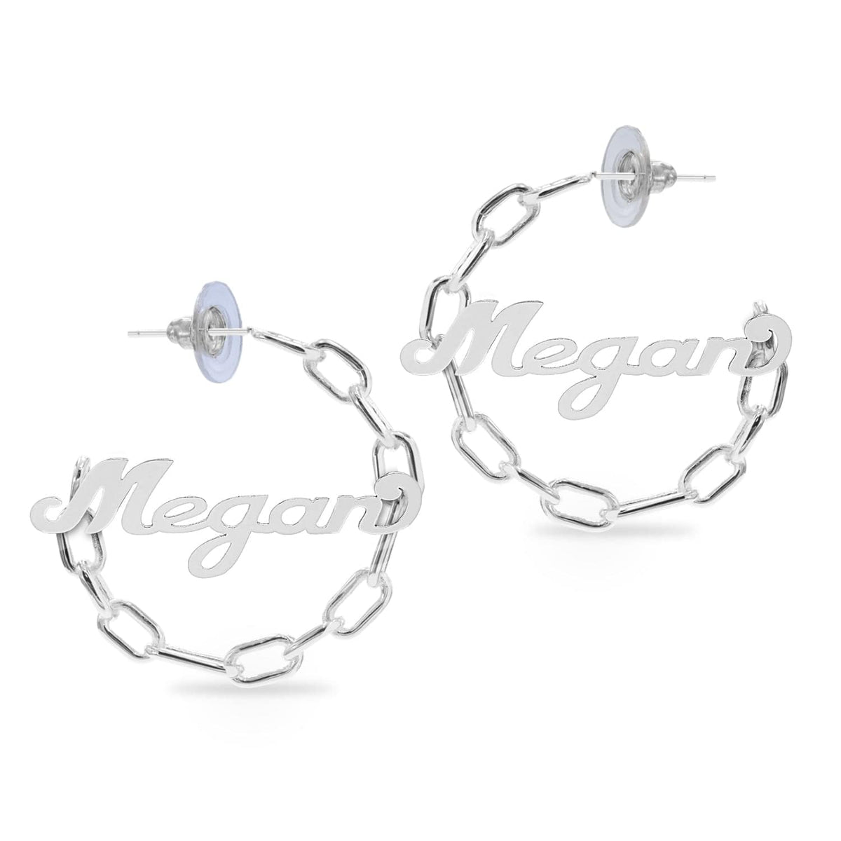 Paper Clip Hoop Name Earring