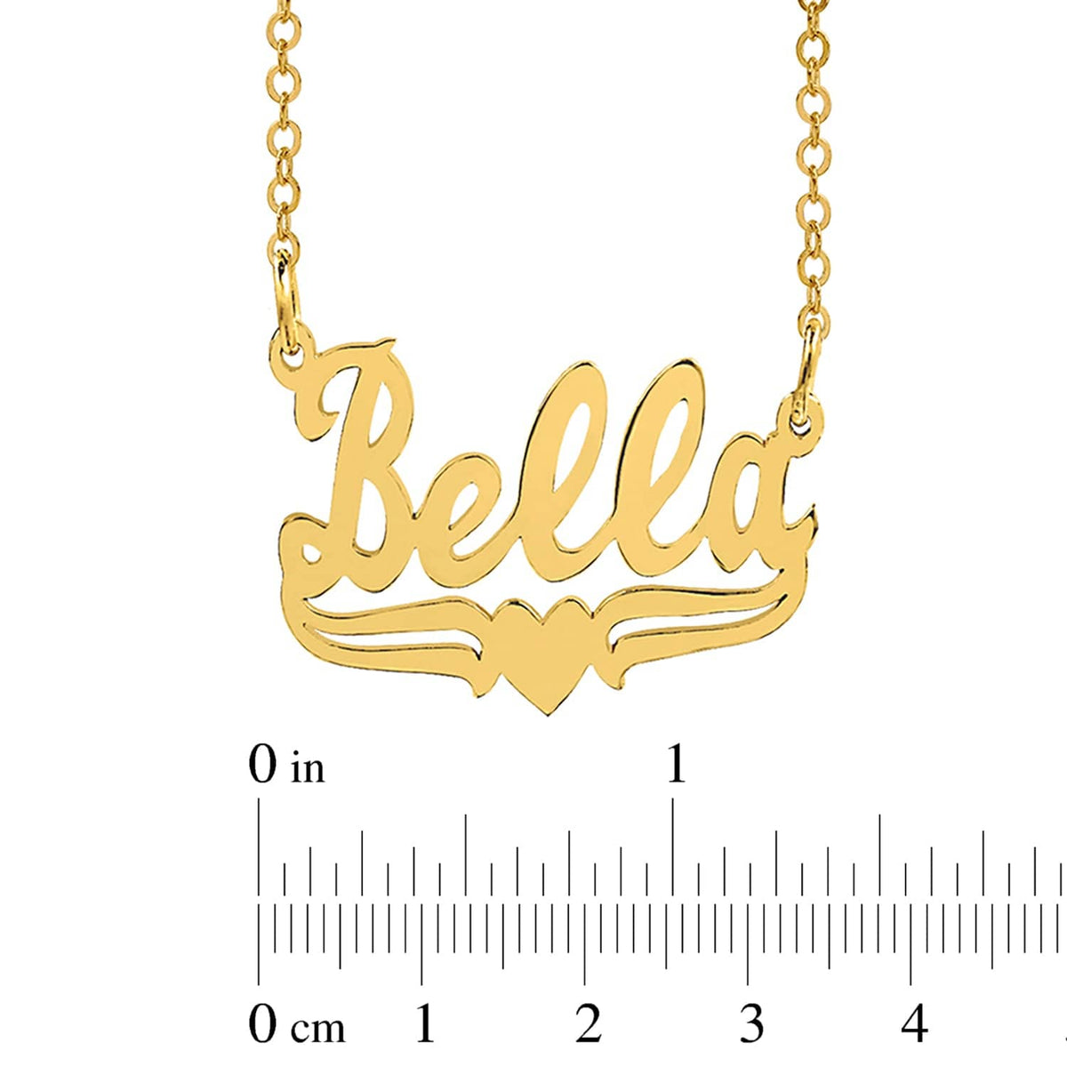 Name Necklace with Lower Tails &amp; Heart &quot;Alexandra&quot;