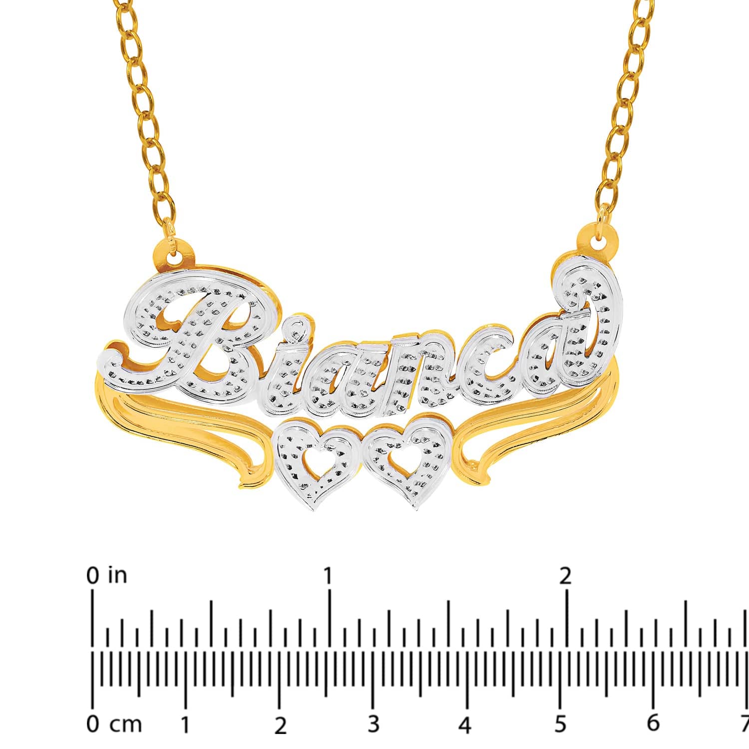 Double Nameplate "Bianca" Style Necklace