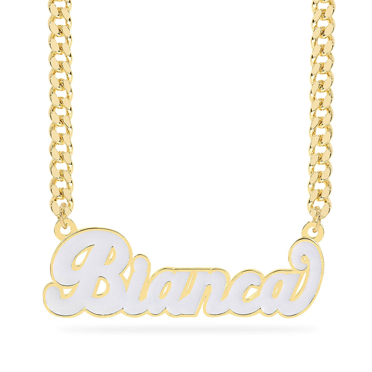Custom Glow in the Dark Nameplate Necklace &quot;Bianca&quot;