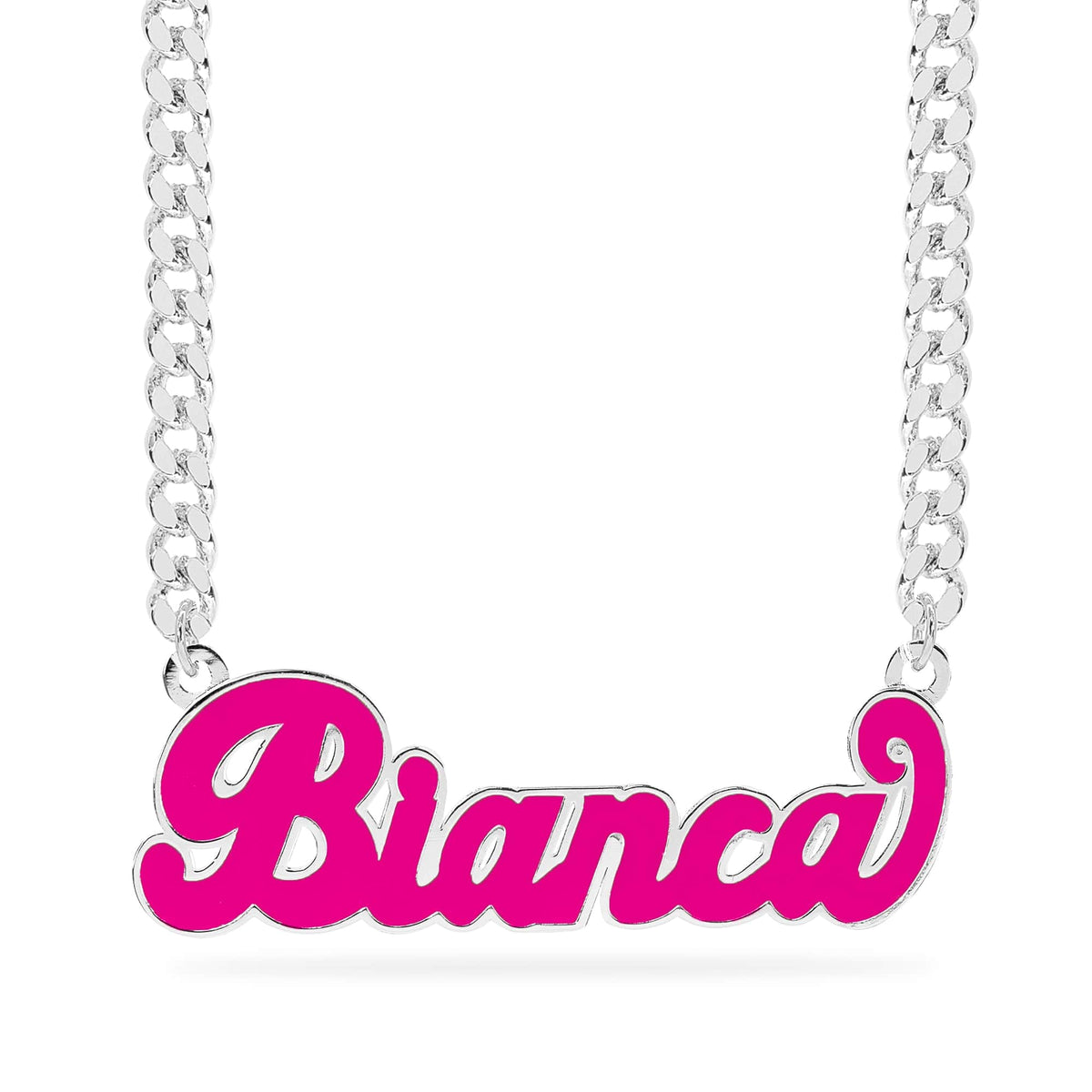 Custom Glow in the Dark Nameplate Necklace &quot;Bianca&quot;