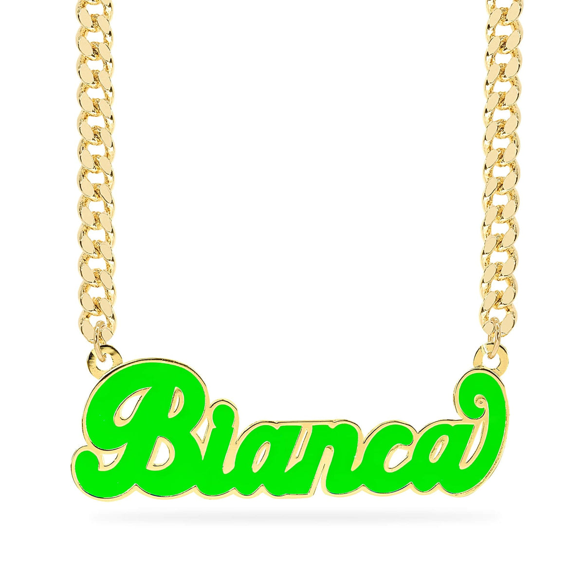 Custom Glow in the Dark Nameplate Necklace &quot;Bianca&quot;