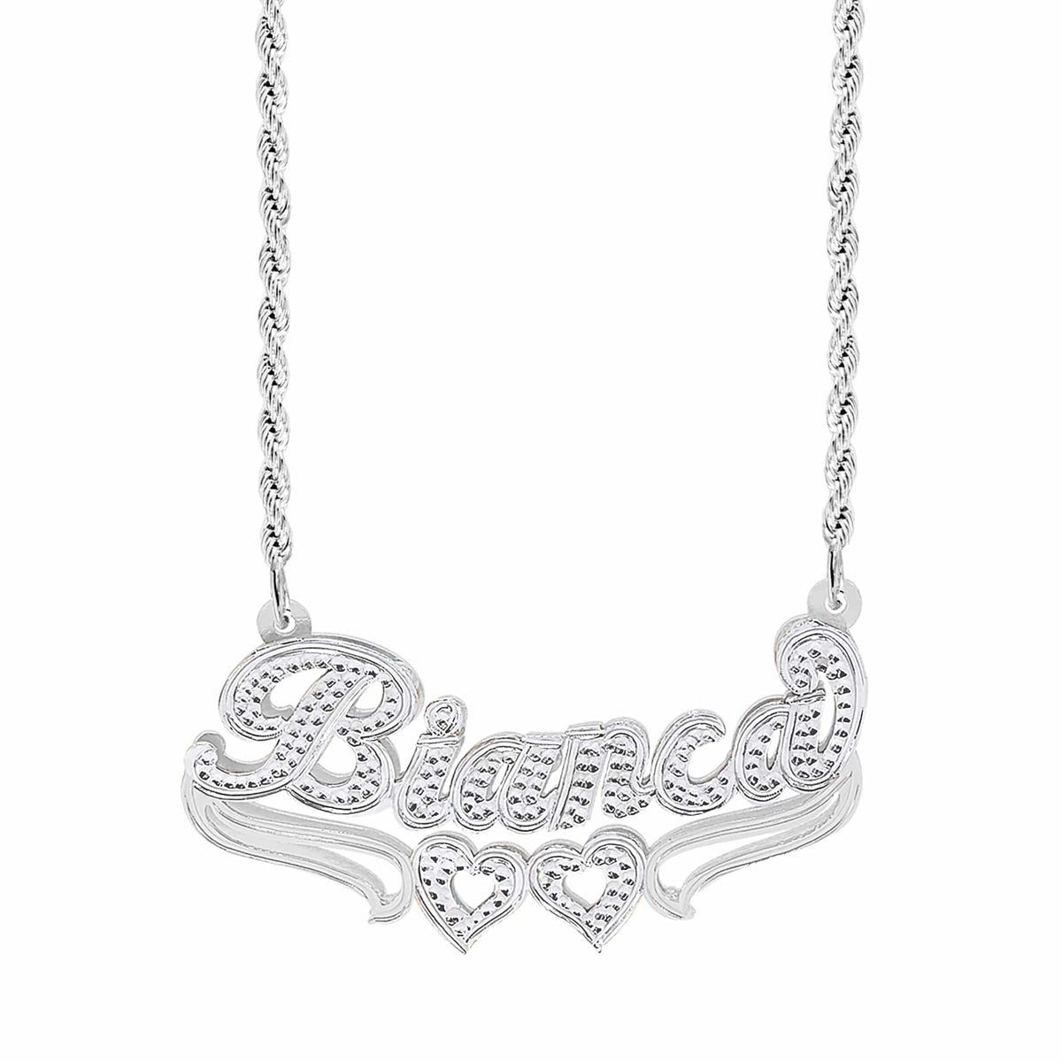 Double Plated Nameplate Necklace &quot;Bianca&quot;