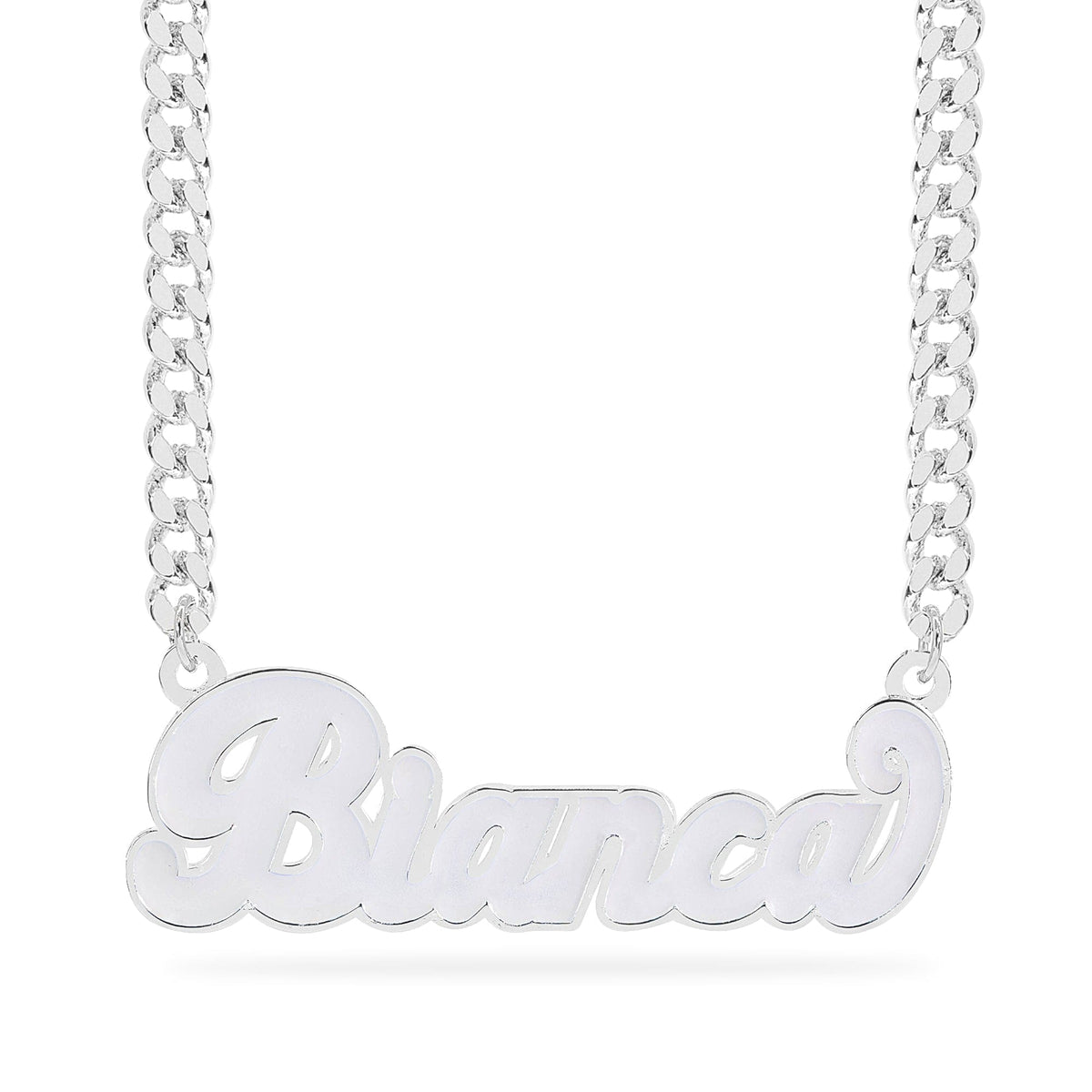 Custom Glow in the Dark Nameplate Necklace &quot;Bianca&quot;