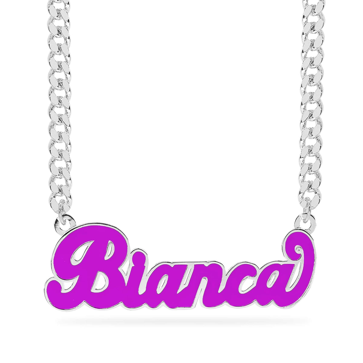 Custom Glow in the Dark Nameplate Necklace &quot;Bianca&quot;