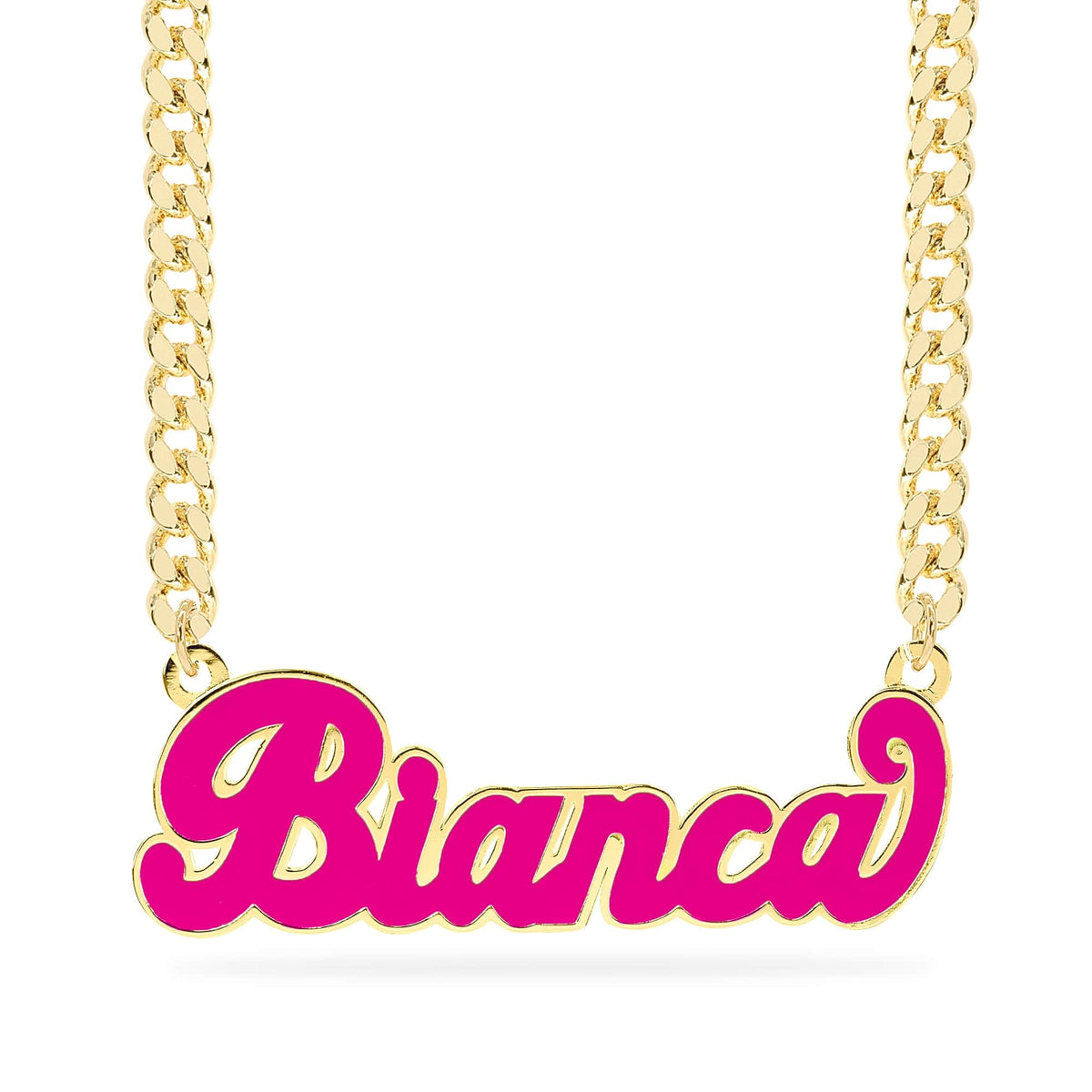 Custom Glow in the Dark Nameplate Necklace &quot;Bianca&quot;
