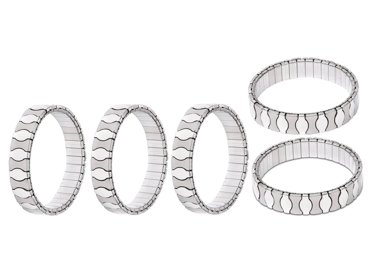 5 Elastic Stainless Steel Bracelets