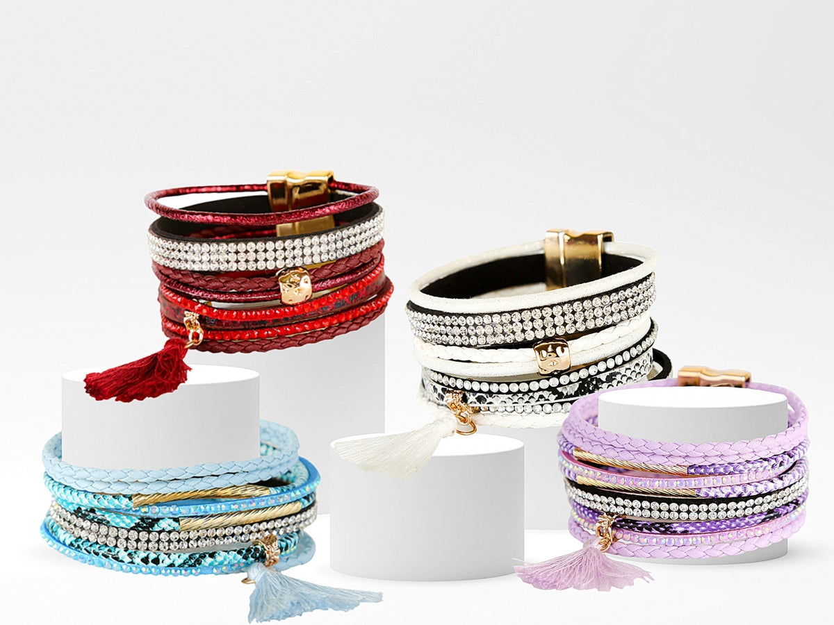 4 Fashion Leatherette Bracelets